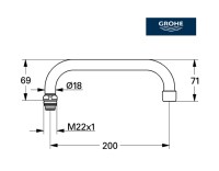 MEDIDAS CAÑO TUBULAR GIRATORIO GROHE